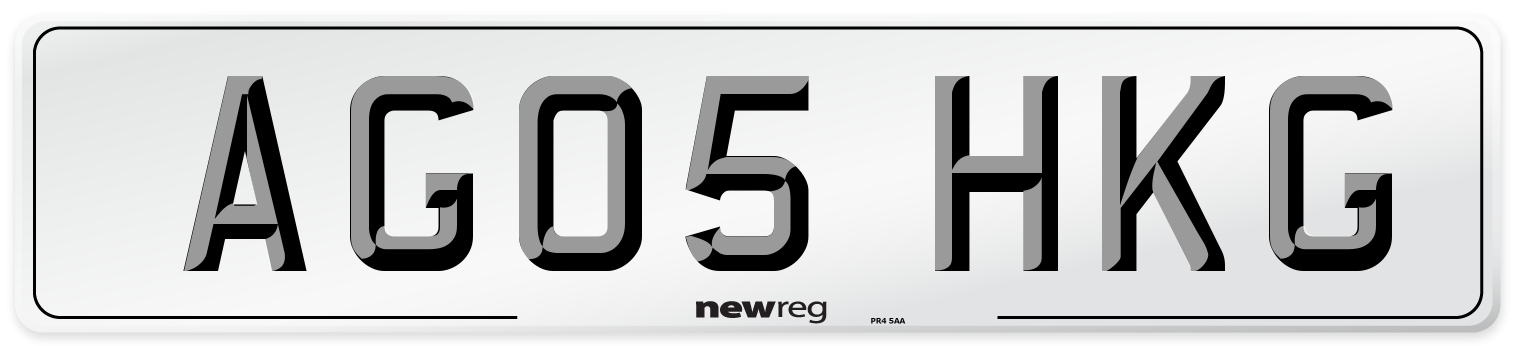 AG05 HKG Number Plate from New Reg